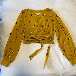 Anthropologie Maeve Bee Wrap Top